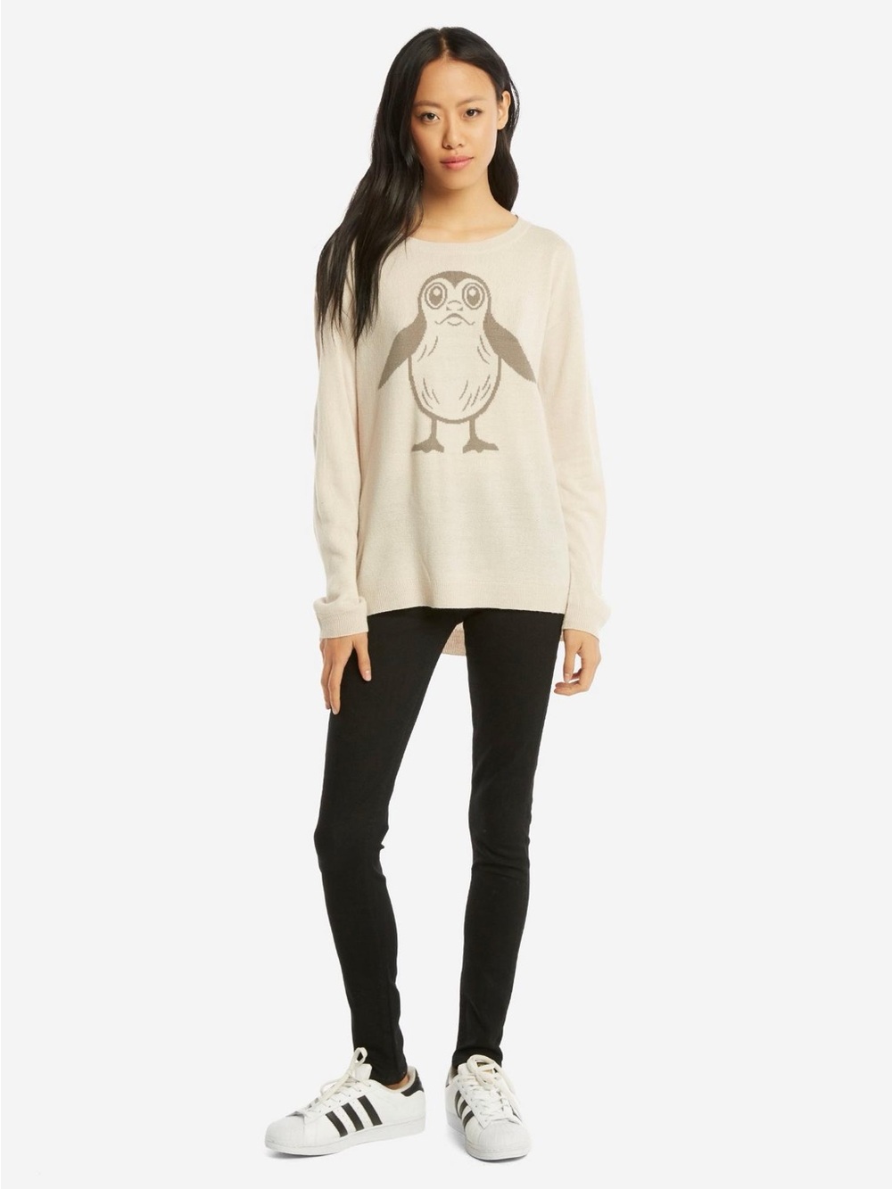 Her Universe Cream Sweater with Tonal Porg Graphic
